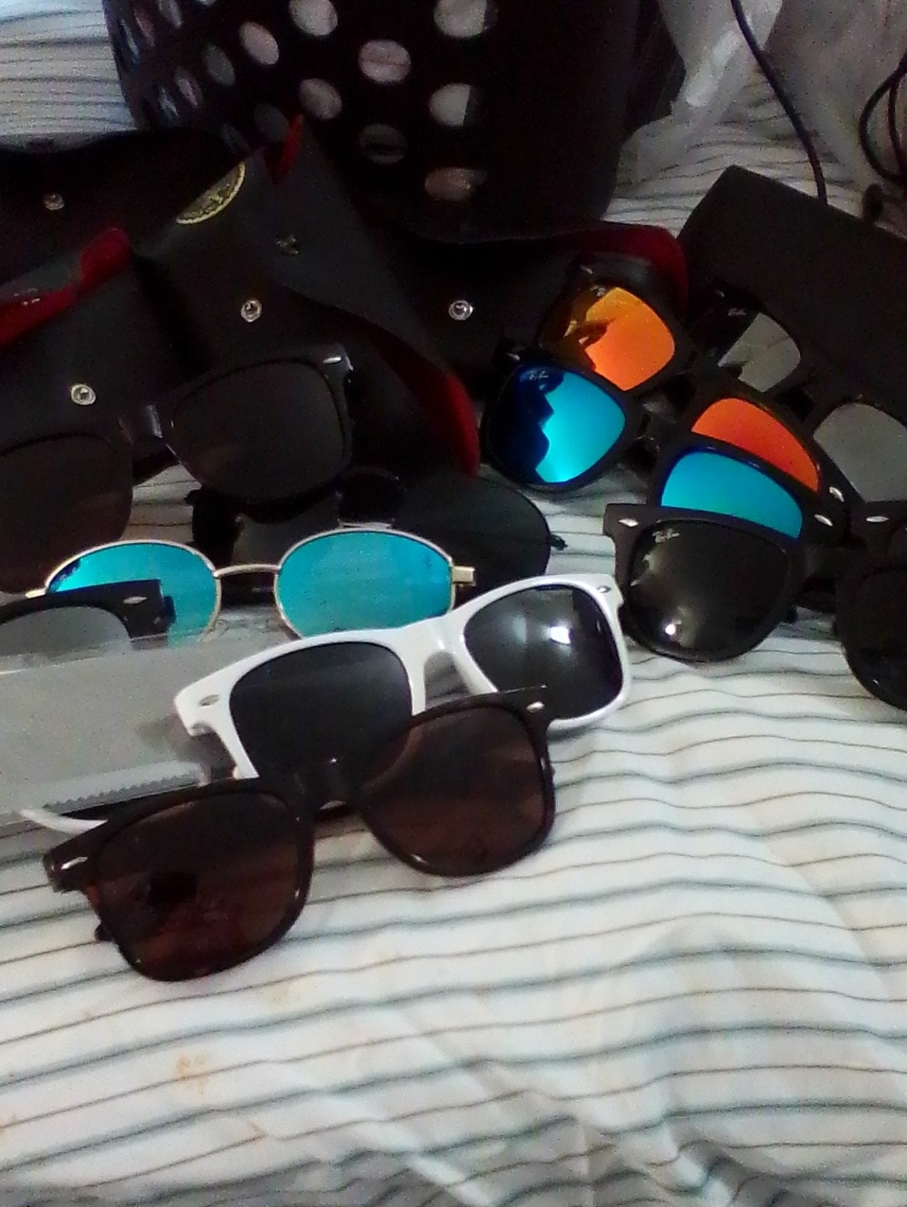 RB 3/$100 Sunglasses Assorted Black, White and Blue Mirrored Lenses